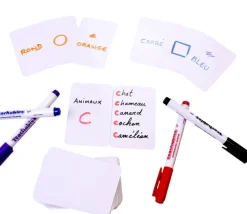 54 cartes blanches effaçables 59 x 91 mm