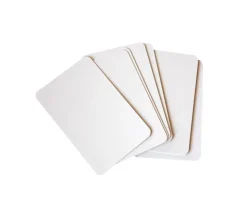 54 cartes blanches effaçables 59 x 91 mm