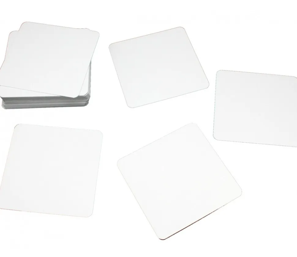30 cartes carrés 70x70 mm blancs à personnaliser