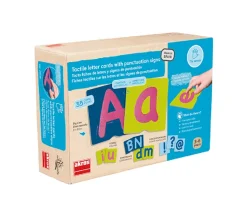 35 cartes tactiles Lettres A à Z majuscule/minuscule + signes ponctuation