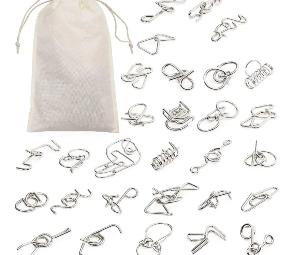 30 Casses-Têtes en métal 4 à 9 cm