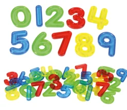 30 chiffres 0 à 9 hauteur 5 cm plastique translucide coloré