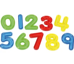 30 chiffres 0 à 9 hauteur 5 cm plastique translucide coloré