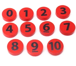 11 coccinelles 0 à 10 en bois pour compter