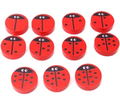 11 coccinelles 0 à 10 en bois pour compter