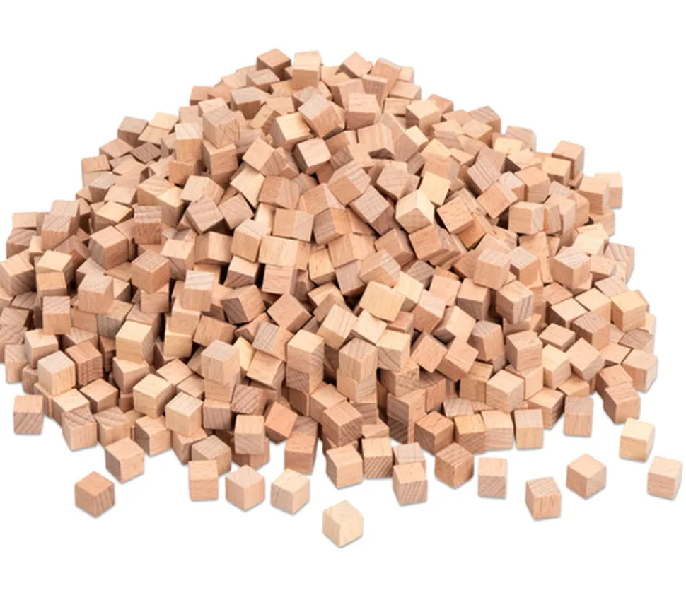 1000 Cubes bois neutre 1 x 1 x 1 cm - 10 mm
