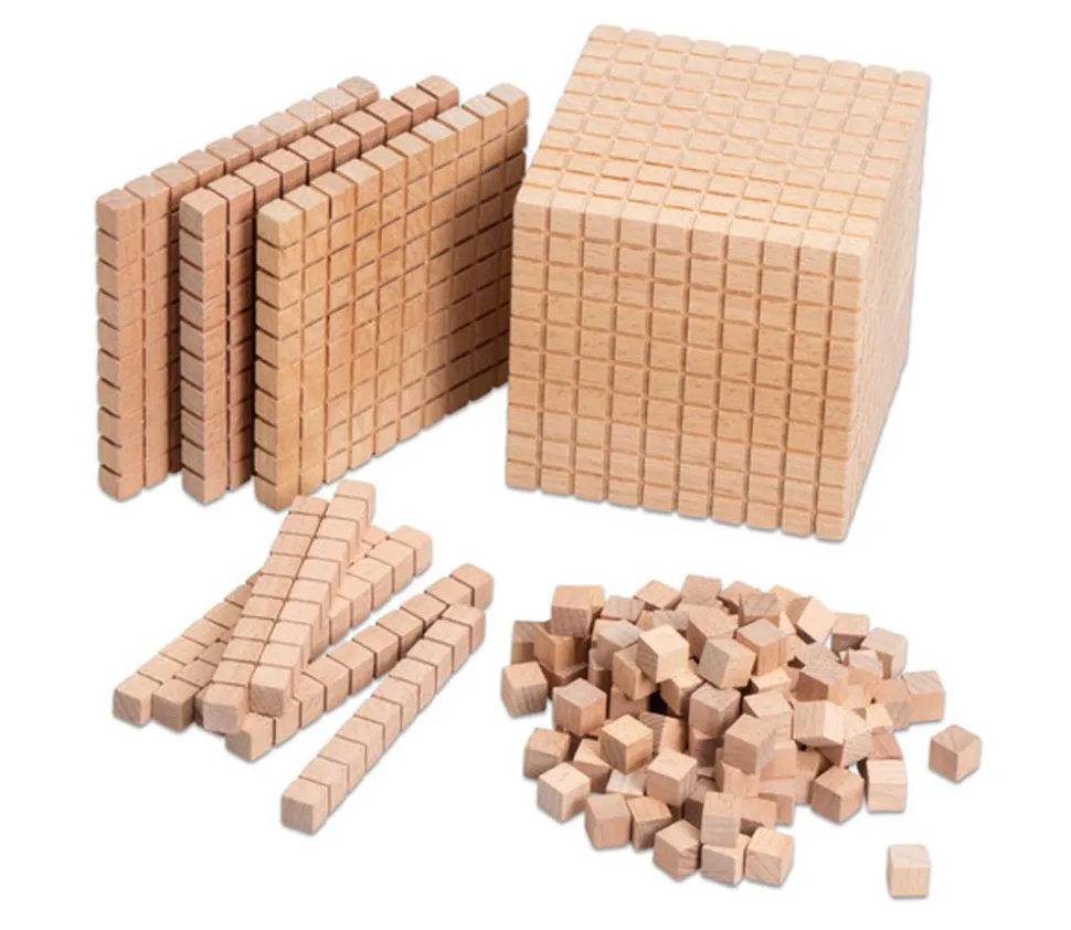 1000 Cubes bois neutre 1 x 1 x 1 cm - 10 mm