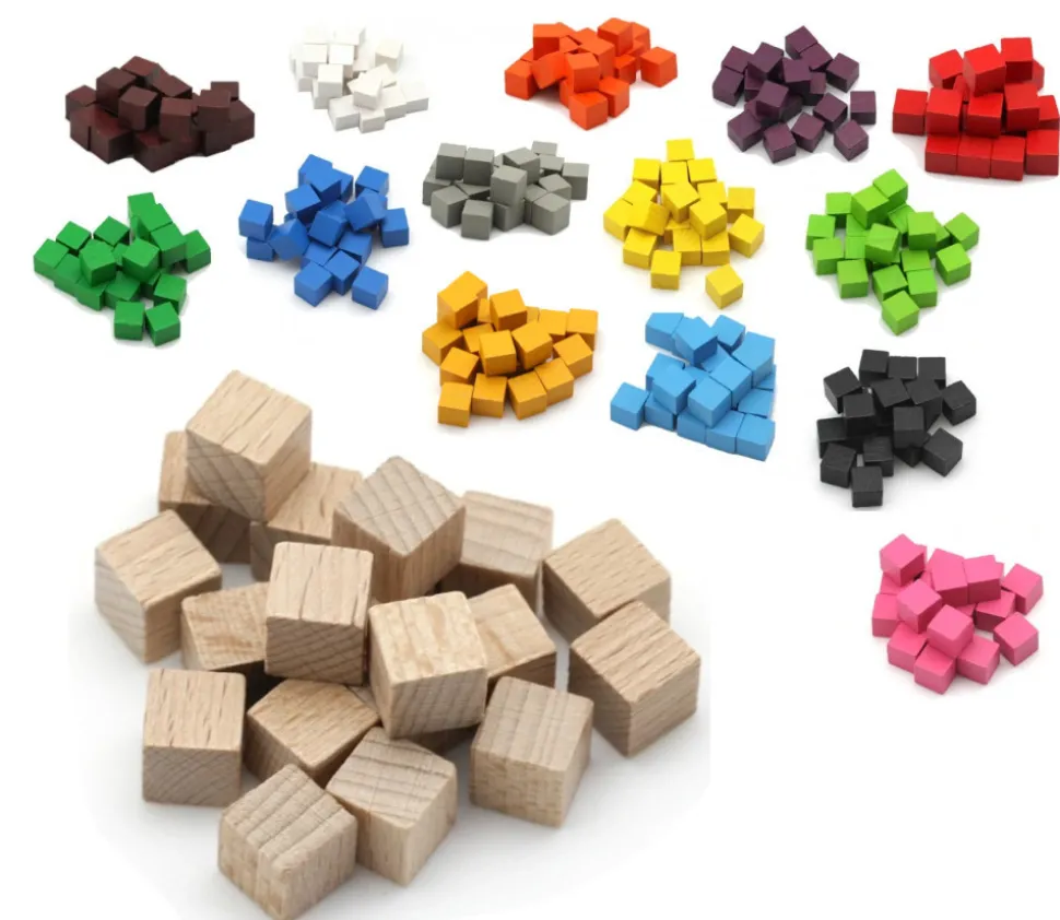 20 Cubes en bois 1 cm. 10 x 10 x 10 mm lot 20