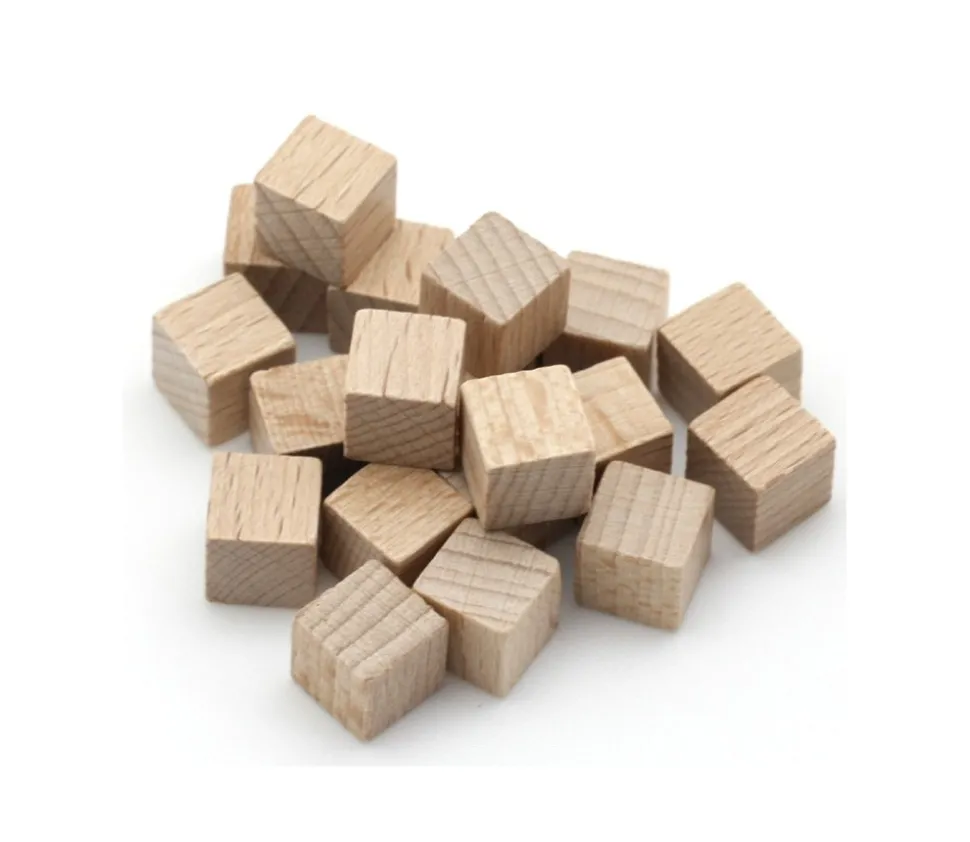 20 Cubes en bois 1 cm. 10 x 10 x 10 mm lot 20