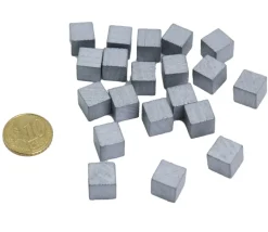 20 cubes en bois 1 cm argentés