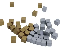 20 cubes en bois 1 cm argentés