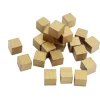 20 cubes en bois 0.8 cm dorés or