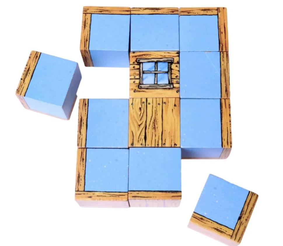 12 Cubes en bois 2.5 cm imprimés blocs de construction