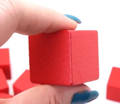 20 Cubes en bois 3 cm multicolores 4 couleurs