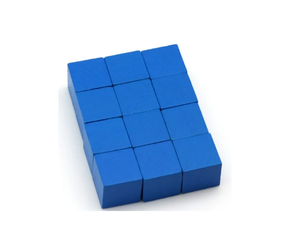 12 Cubes en bois 2 cm par couleur 20 x 20 x 20 mm