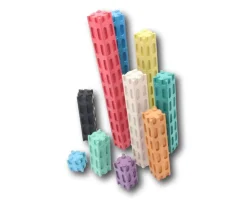 100 cubes encastrables multicolores 2 cm - bois recyclé