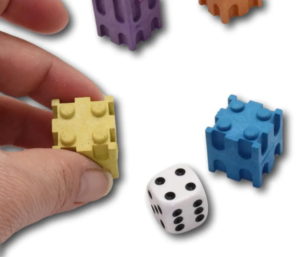 100 cubes encastrables multicolores 2 cm - bois recyclé