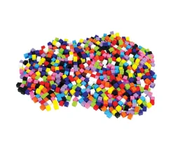 1000 Cubes plastiques 1 x 1 cm multicolores - 10 couleurs - 10 mm