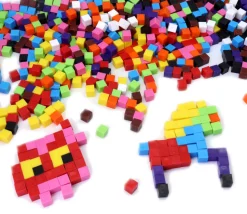 1000 Cubes plastiques 1 x 1 cm multicolores - 10 couleurs - 10 mm