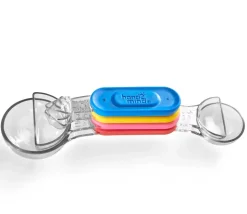 4 cuillères doseuses mesures fractions colorées