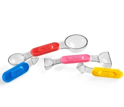 4 cuillères doseuses mesures fractions colorées