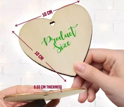 50 Cœurs en Bois à personnaliser plats 10 cm