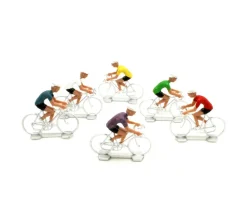 6 cyclistes vélo en plastique jouet 6 x 5 cm