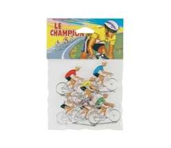 6 cyclistes vélo en plastique jouet 6 x 5 cm