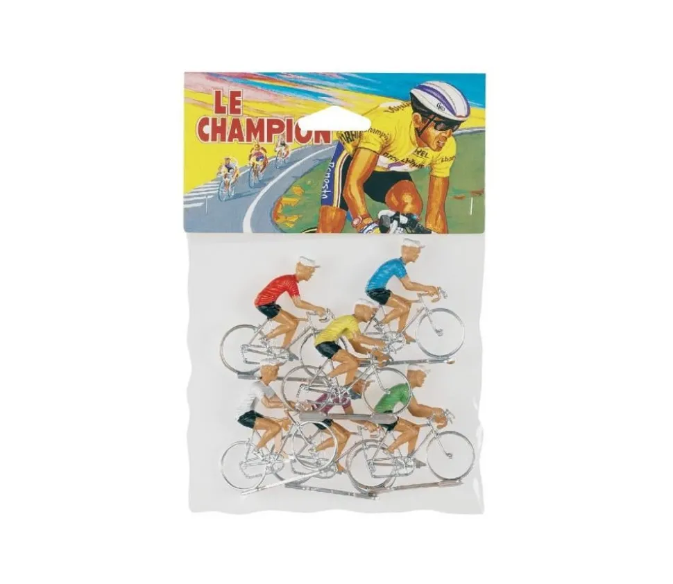 6 cyclistes vélo en plastique jouet 6 x 5 cm