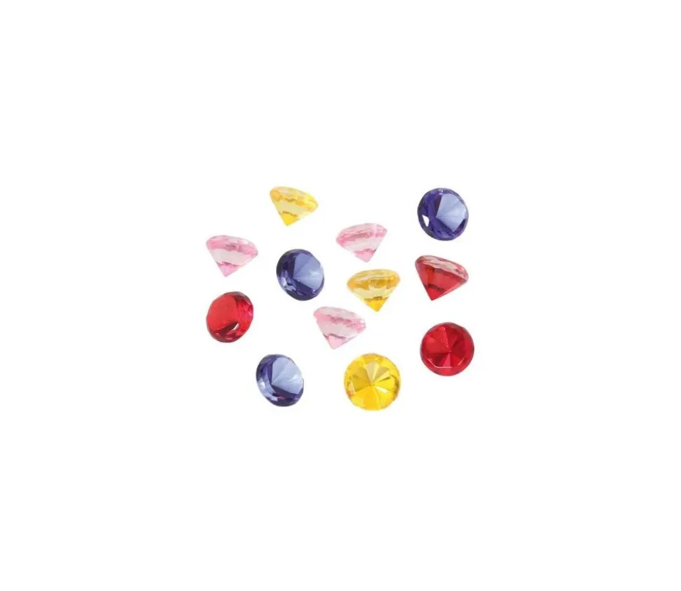 12 diamants colorés 2 cm pions imitation gem