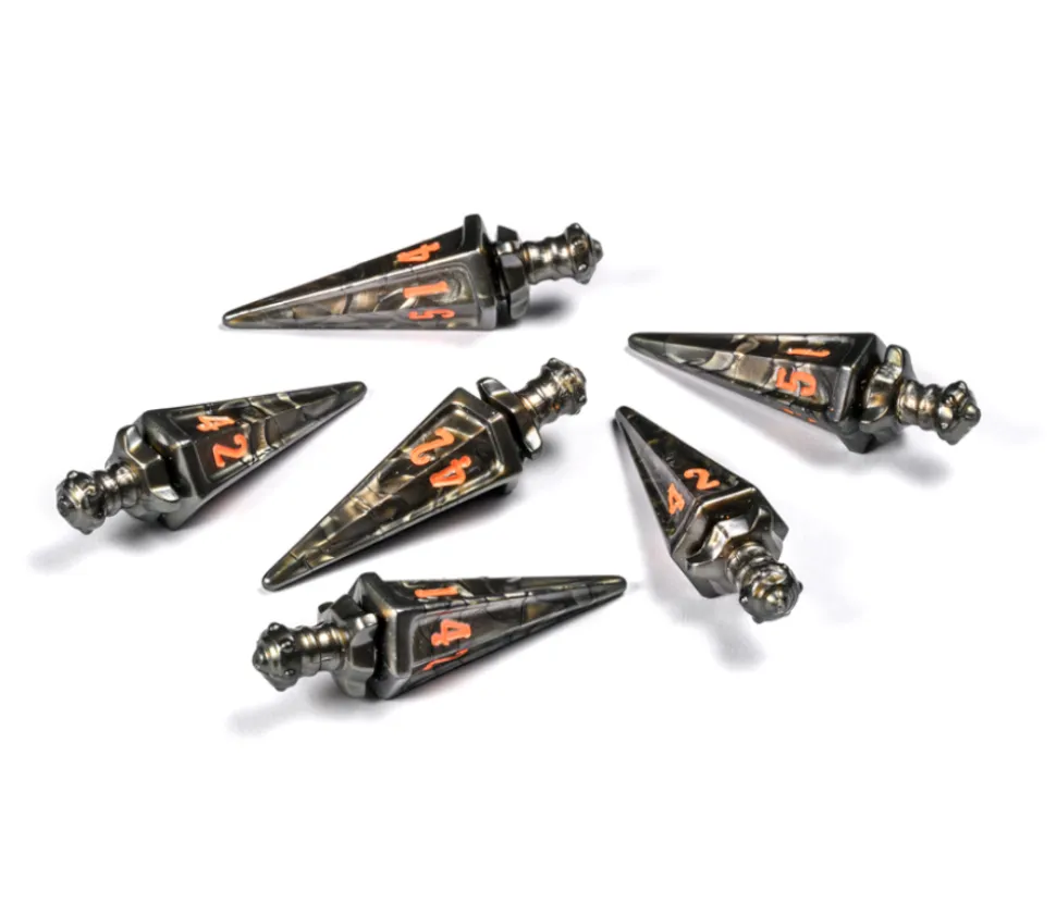 6 dés 6 faces en forme d'épée - Polyhero Warrior