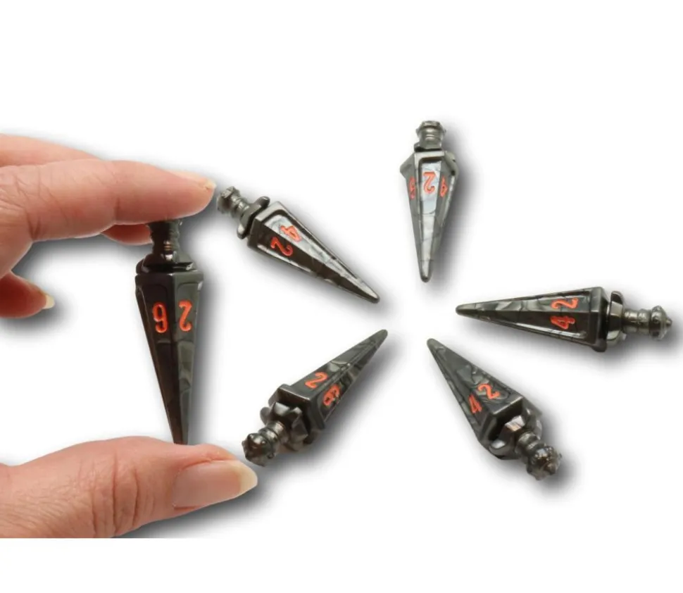 6 dés 6 faces en forme d'épée - Polyhero Warrior