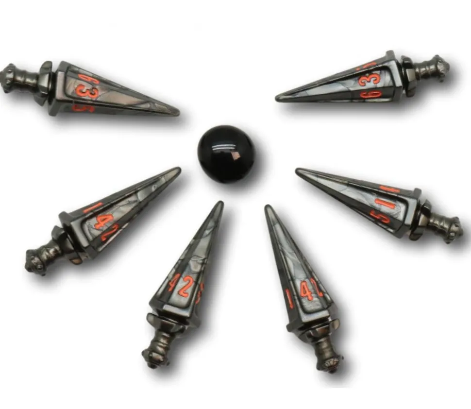 6 dés 6 faces en forme d'épée - Polyhero Warrior