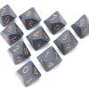 10 dés 10 faces opaques gris et or de 0 à 9 - Chessex