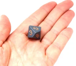 10 dés 10 faces opaques gris et or de 0 à 9 - Chessex