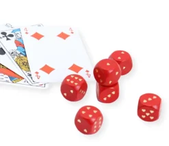 10 Dés à jouer coeurs amour en bois