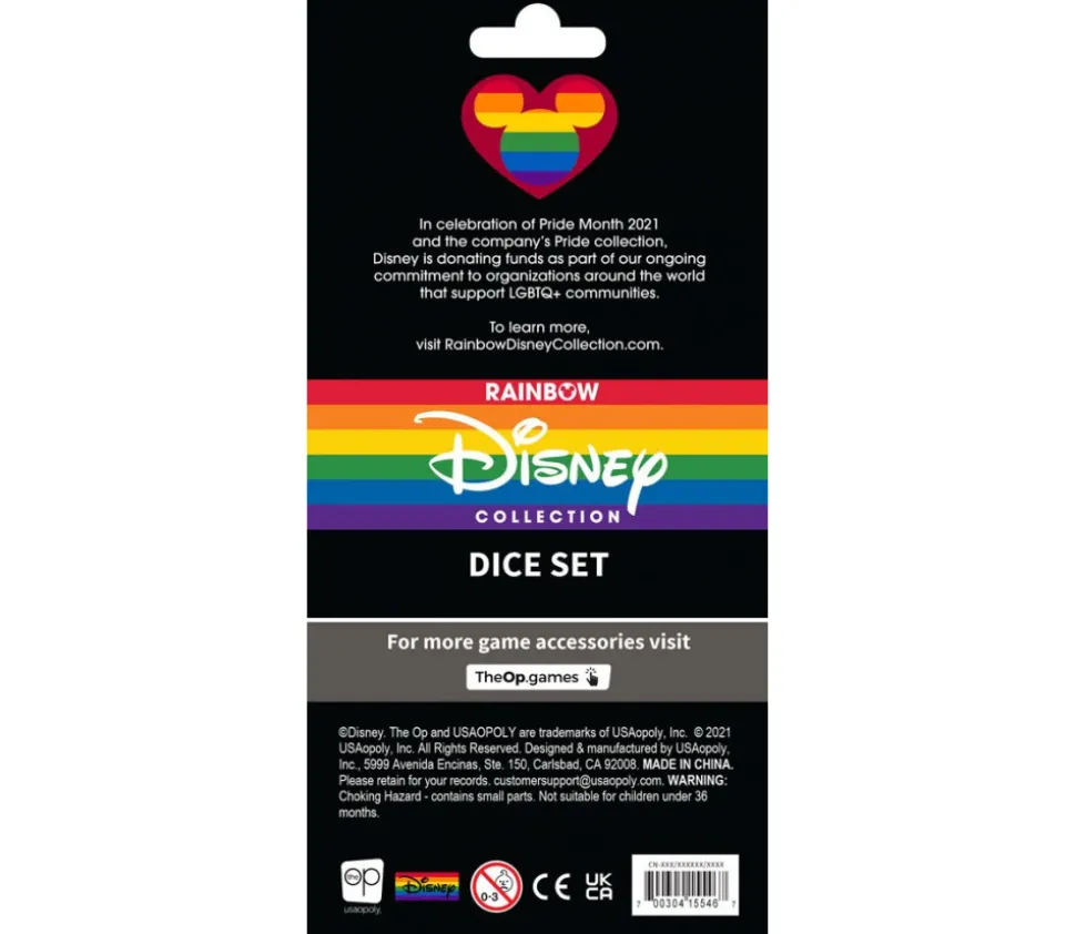 6 dés à jouer Mickey et ses amis arc en ciel - Disney