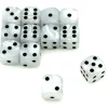 50 Dés blancs perlés nacrés 16 mm avec points 1 à 6