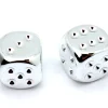 2 dés couleur argent 16 mm
