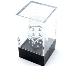 2 dés couleur argent 16 mm