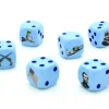 6 Dés de l'Armée fédérale USA bleu en 16 mm