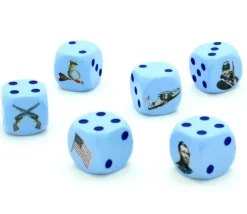 6 Dés de l'Armée fédérale USA bleu en 16 mm