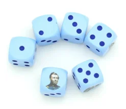 6 Dés de l'Armée fédérale USA bleu en 16 mm