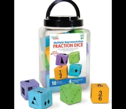 16 dés géants 4.5 cm Fractions