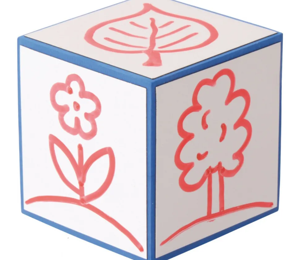 4 Dés géants effaçables 8 cm avec éponge