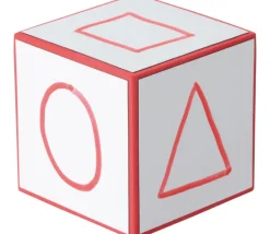 4 Dés géants effaçables 8 cm avec éponge