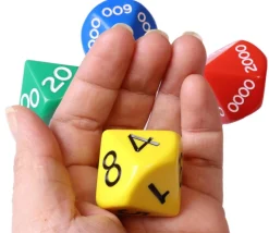 4 dés JUMBO unité, dizaine, centaine, millier 10 faces