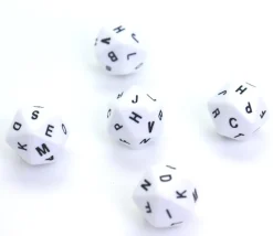 5 Dés lettres alphabet avec 20 faces
