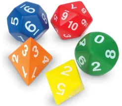 5 dés mousse géants JUMBO multifaces environ 7 cm