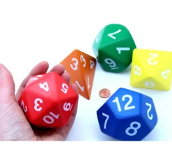 5 dés mousse géants JUMBO multifaces environ 7 cm